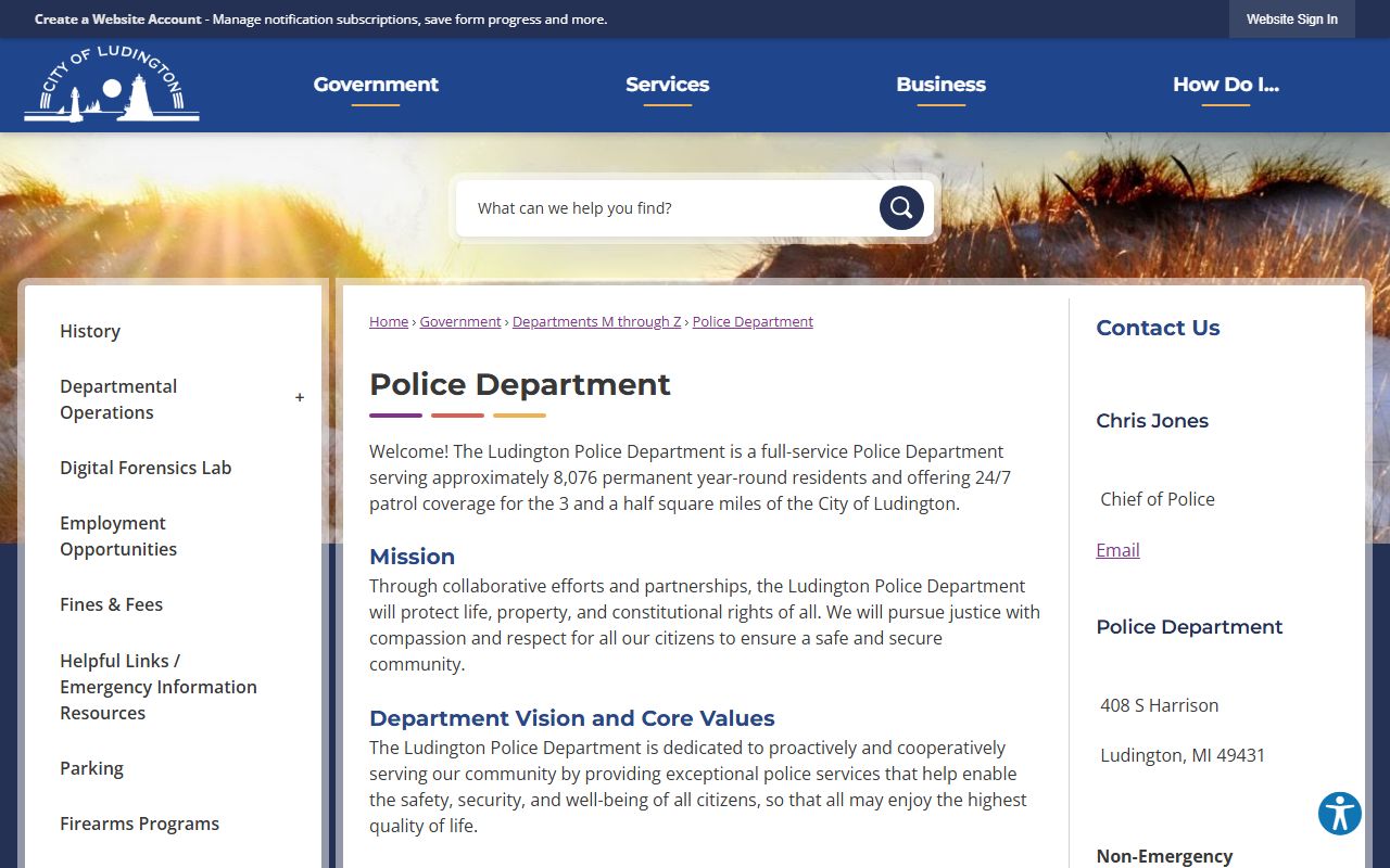 Mason County arrest records start with the Ludington Police Department