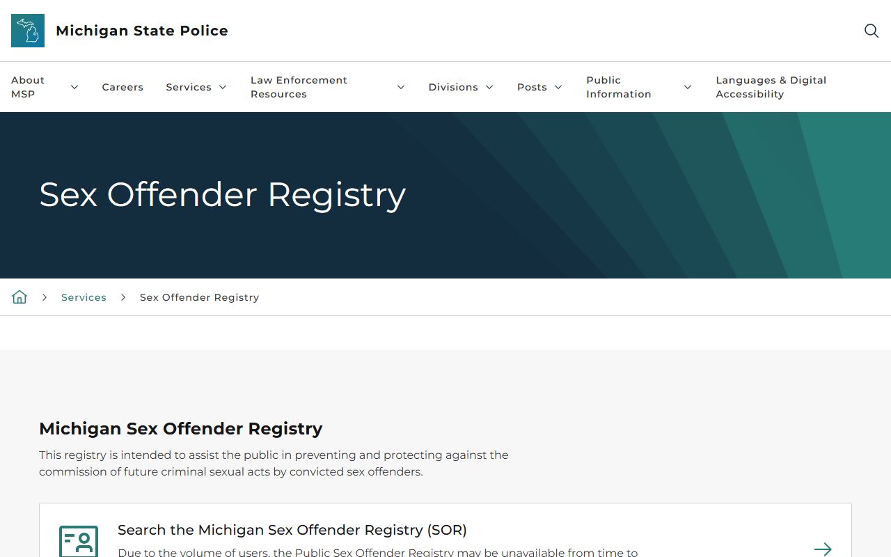 Mason County arrest records tie to the Michigan State Police sex offender registry