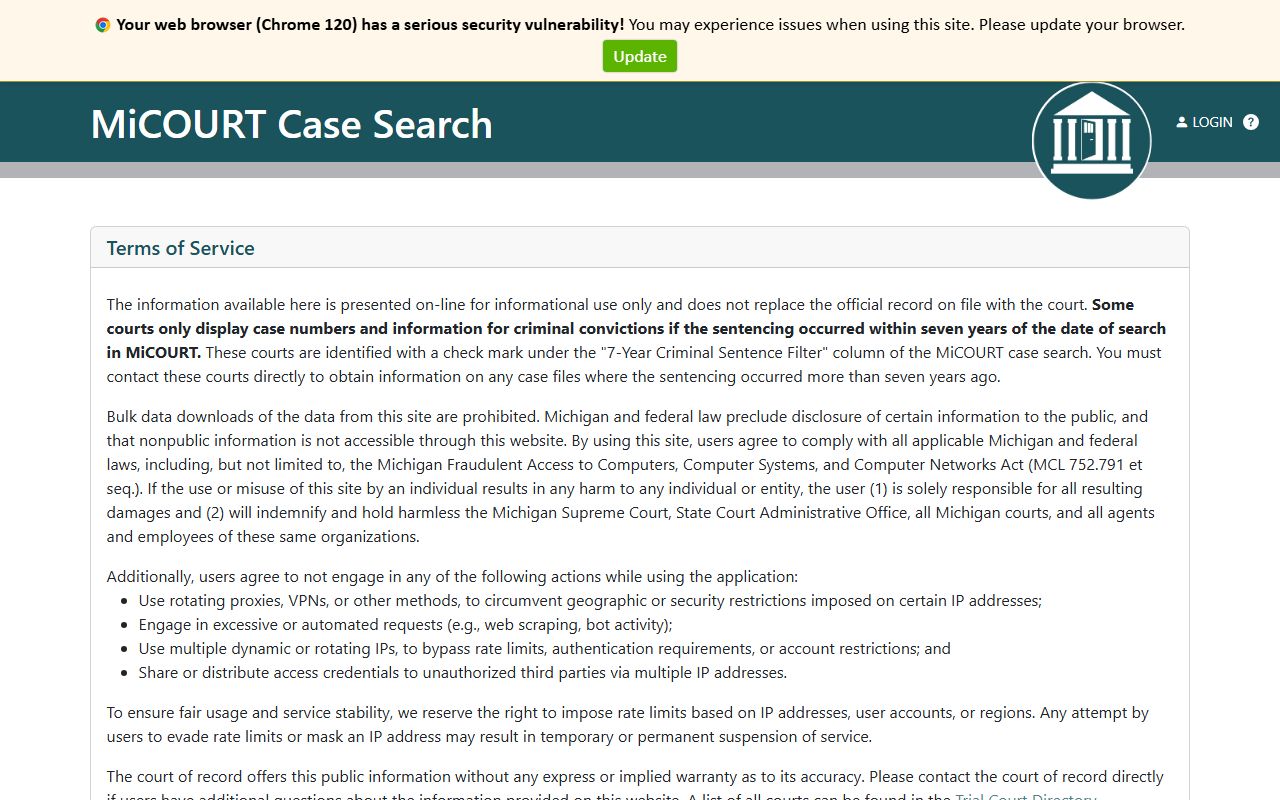 Mason County court records search on the MiCOURT 51st Circuit route