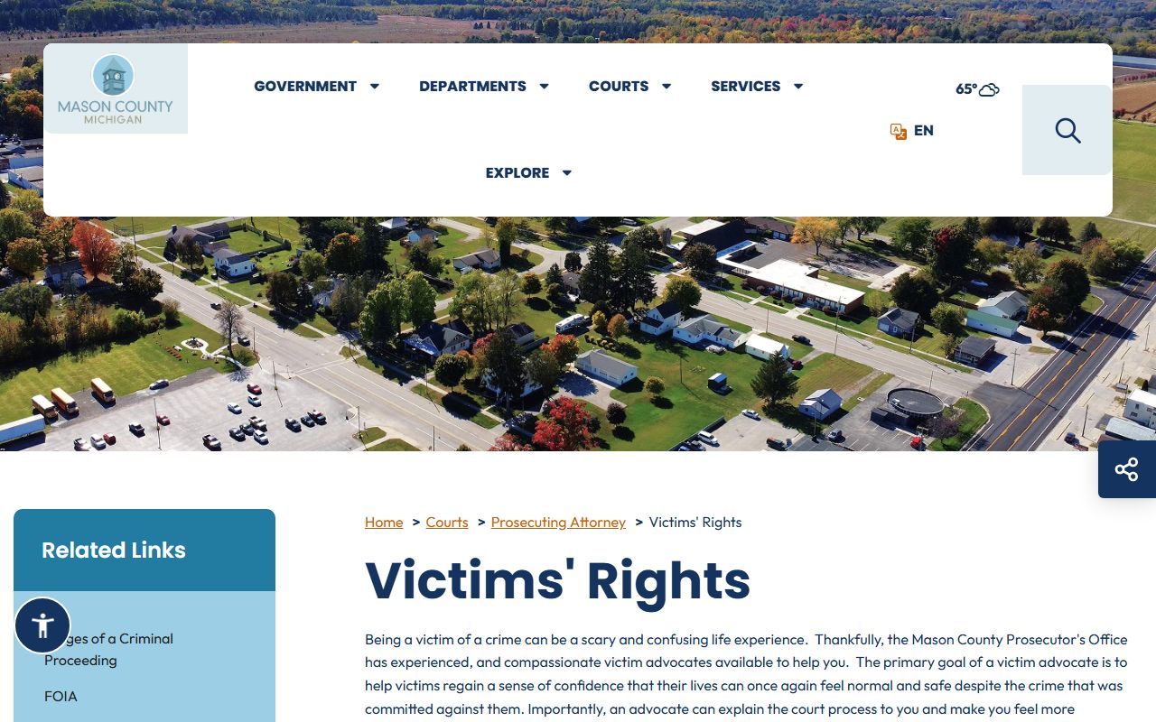 Mason County criminal records and the prosecutor victims rights page