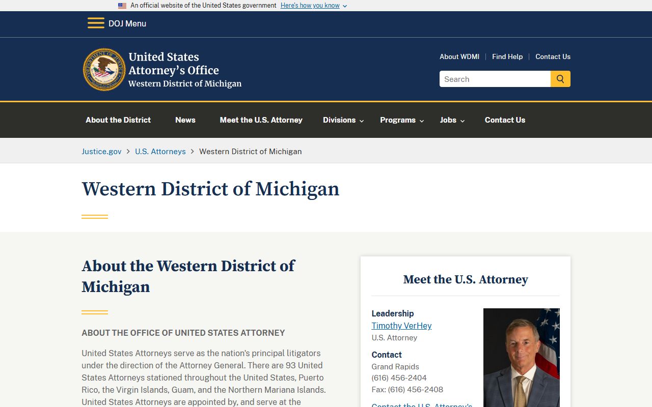 Mason County criminal records and the U.S. Attorney for the Western District of Michigan