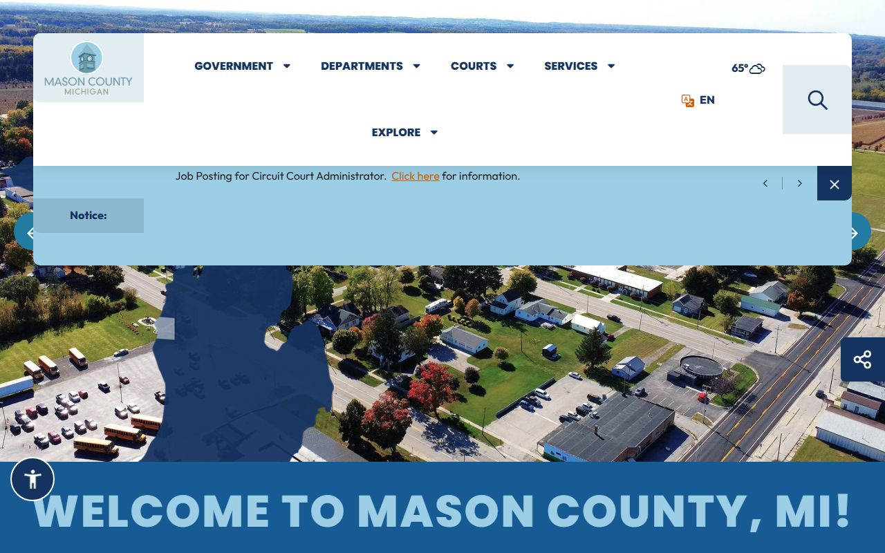 Mason County court records access from the county government homepage