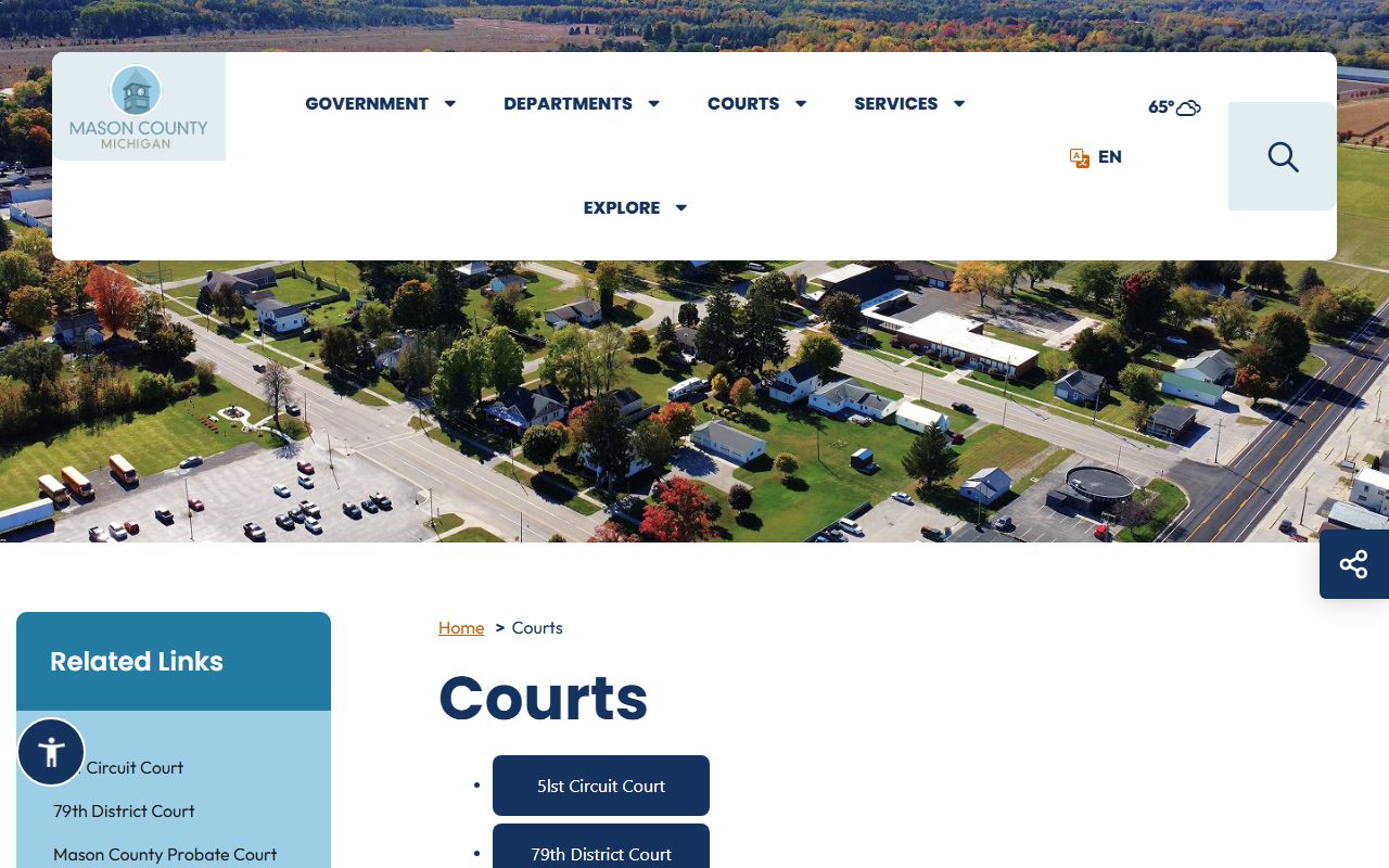 Mason County court records offices on the county courts landing page