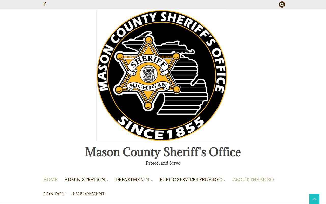 Mason County Sheriff's Office website used for inmate and jail information