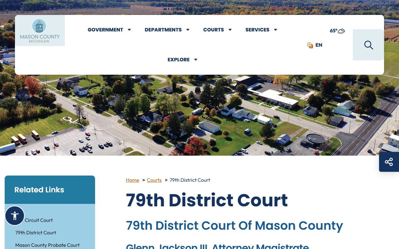 Mason County traffic court records on the 79th District Court page